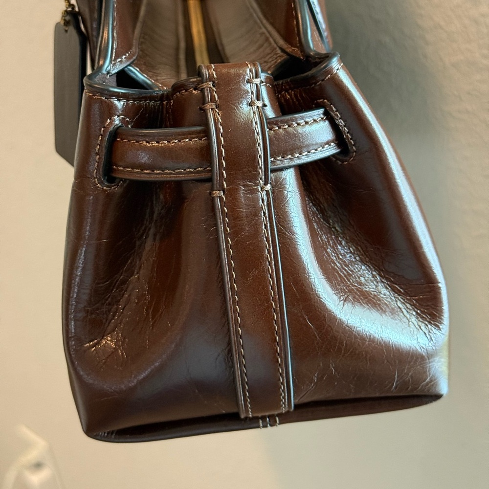 Coach Empire Carryall Bag 34 Glazed Leather Brass/Maple - Picture 11 of 16